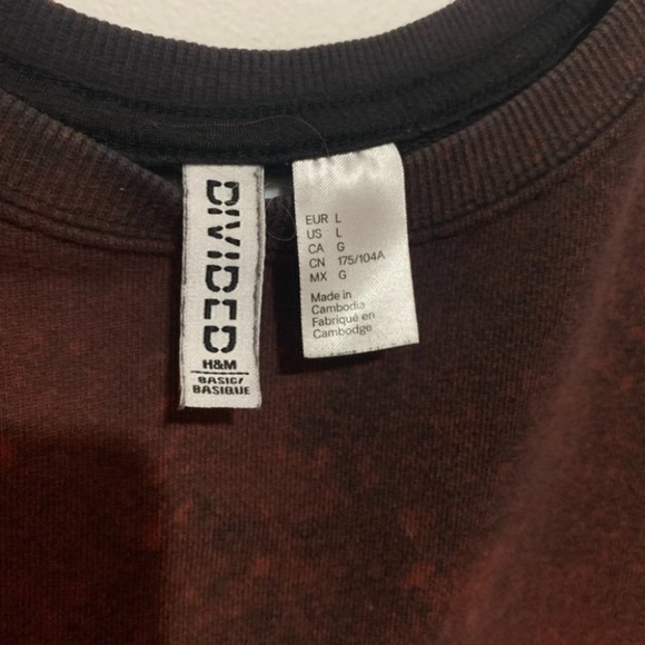 4/$20 Oversized 3/4 sleeve long sweatshirt reverse tye die black brown orange - Picture 4 of 6